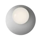 Lampa ścienna lub sufitowa z aluminium, metalu i białego szkła - Luma Viadurini