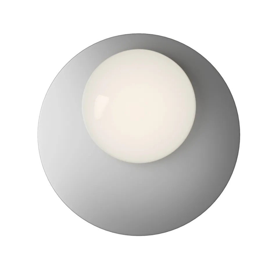 Lampa ścienna lub sufitowa z aluminium, metalu i białego szkła - Luma Viadurini