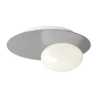 Lampa ścienna lub sufitowa z aluminium, metalu i białego szkła - Luma Viadurini