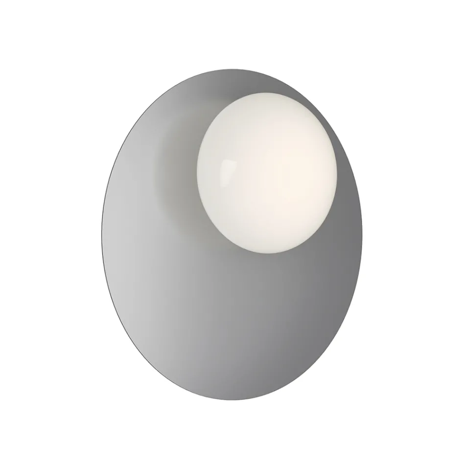 Lampa ścienna lub sufitowa z aluminium, metalu i białego szkła - Luma Viadurini