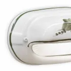 Poziomy kinkiet zewnętrzny w ceramiczne ręcznie malowane kwiaty - Brindisi Viadurini