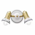 Okrągły kinkiet 2 reflektory z mosiądzu i ręcznie malowanej ceramiki - Savona Viadurini