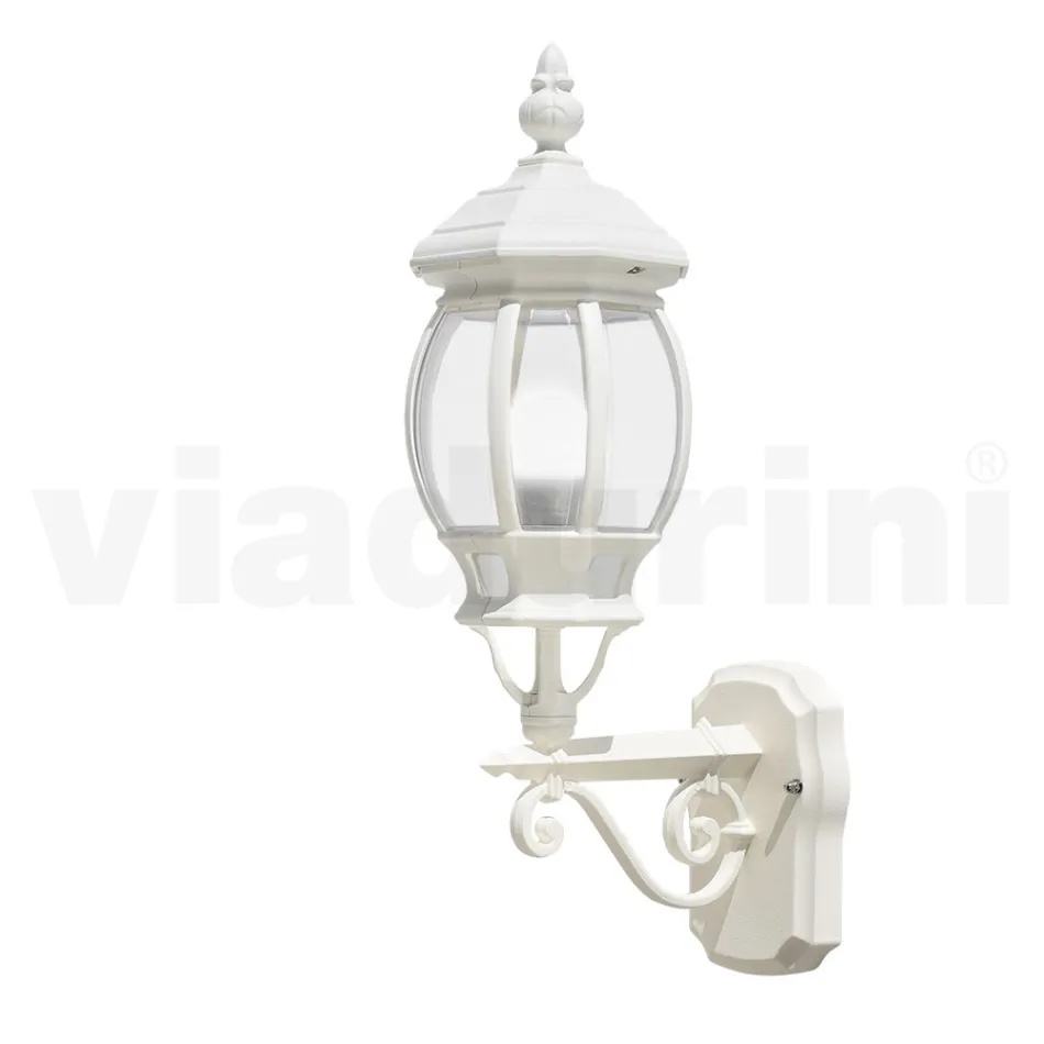 Kinkiet zewnętrzny w stylu vintage z białego aluminium Made in Italy - Dodo Viadurini