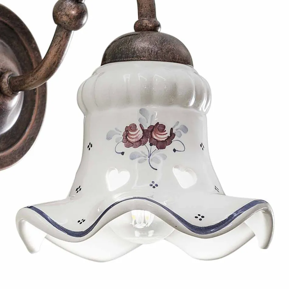 Ręcznie wykonana aplikacja z żelaza i ceramiki w stylu vintage i ręcznie zdobiona - Chieti Viadurini