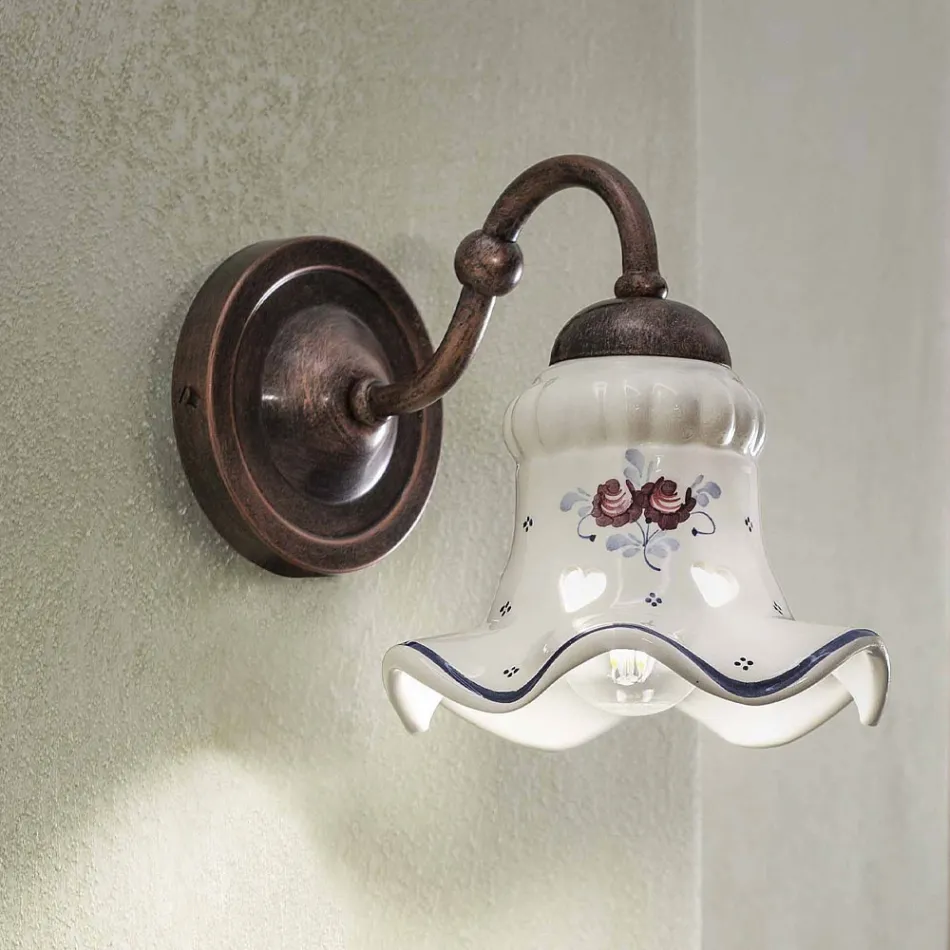 Ręcznie wykonana aplikacja z żelaza i ceramiki w stylu vintage i ręcznie zdobiona - Chieti Viadurini