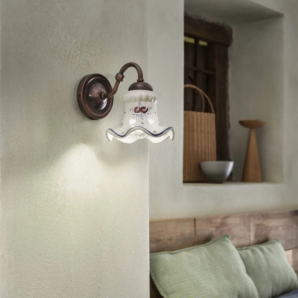 Ręcznie wykonana aplikacja z żelaza i ceramiki w stylu vintage i ręcznie zdobiona - Chieti Viadurini