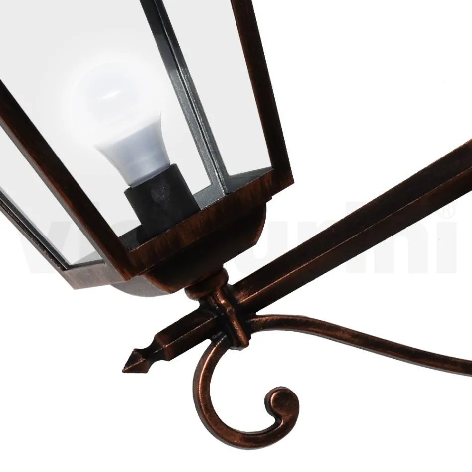 Kinkiet zewnętrzny w stylu vintage z aluminium i szkła Made in Italy - Dorota Viadurini