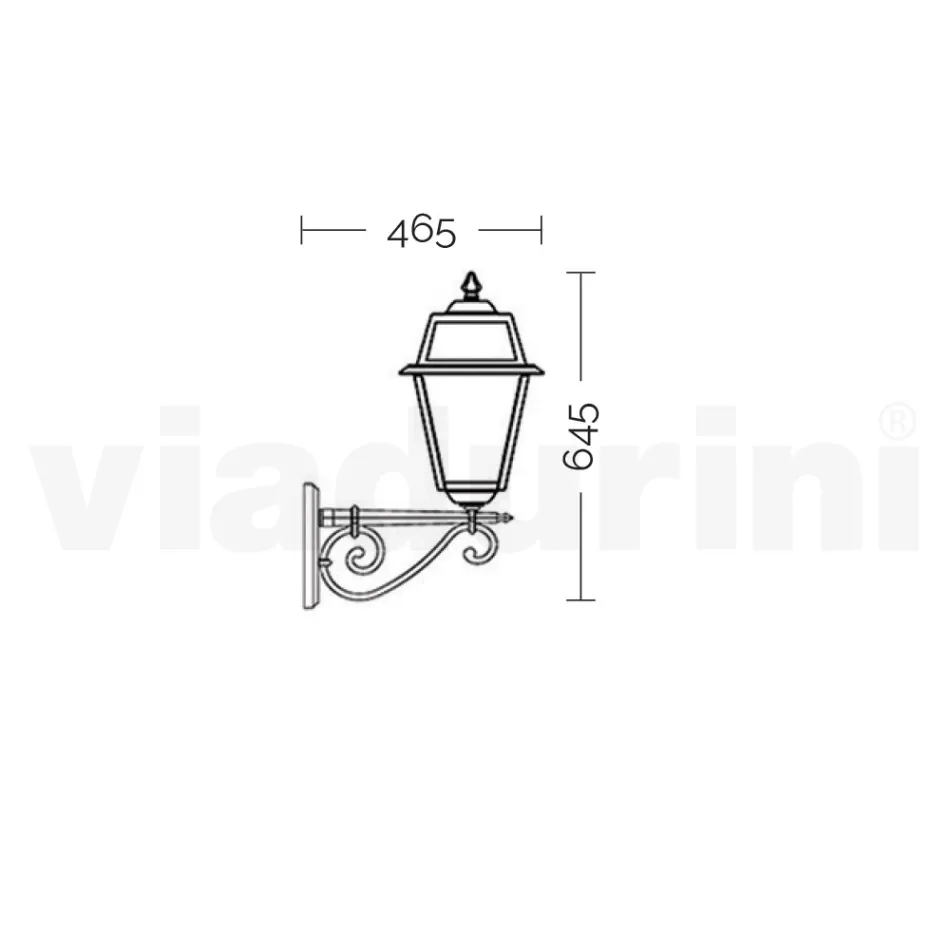 Kinkiet zewnętrzny w stylu vintage z aluminium i szkła Made in Italy - Dorota Viadurini
