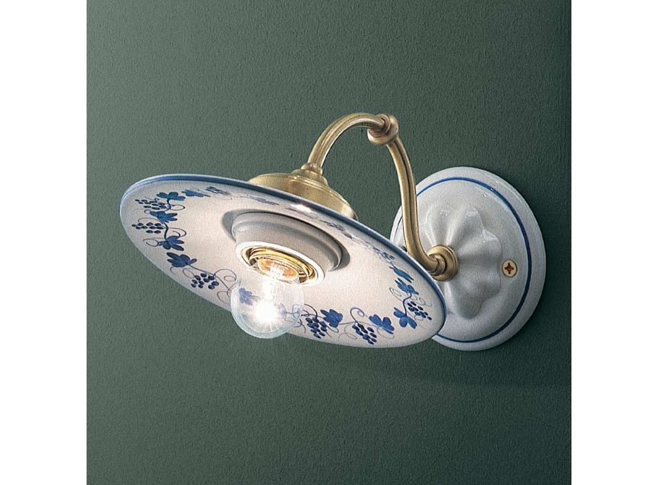 Ręcznie malowana aplikacja w stylu vintage z żelaza i ceramiki - Asti Viadurini