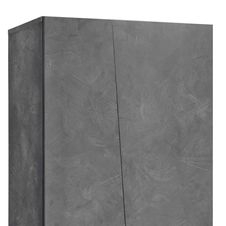 Szafa 2-drzwiowa z trwałego drewna melaminowego w kolorze białym lub łupkowym - Joris Viadurini