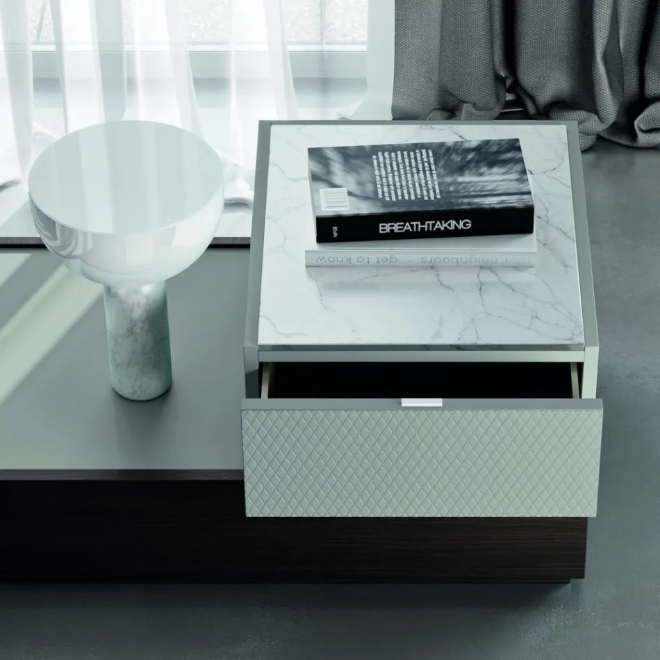 Meble do sypialni z 7 elementami w nowoczesnym stylu Made in Italy - Polynesia Viadurini