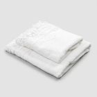 Białe bawełniane ręczniki frotte z koronką 2 sztuki Włoski luksus - wesela Viadurini