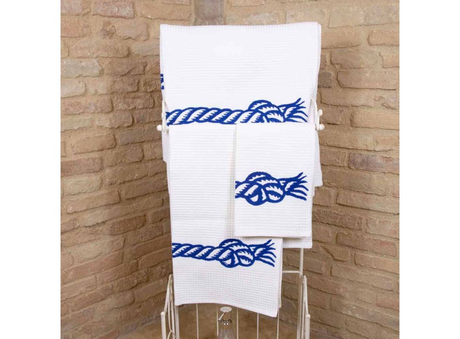 Ręcznie wykonany jednoczęściowy bawełniany ręcznik z nadrukiem Made in Italy - marki Viadurini