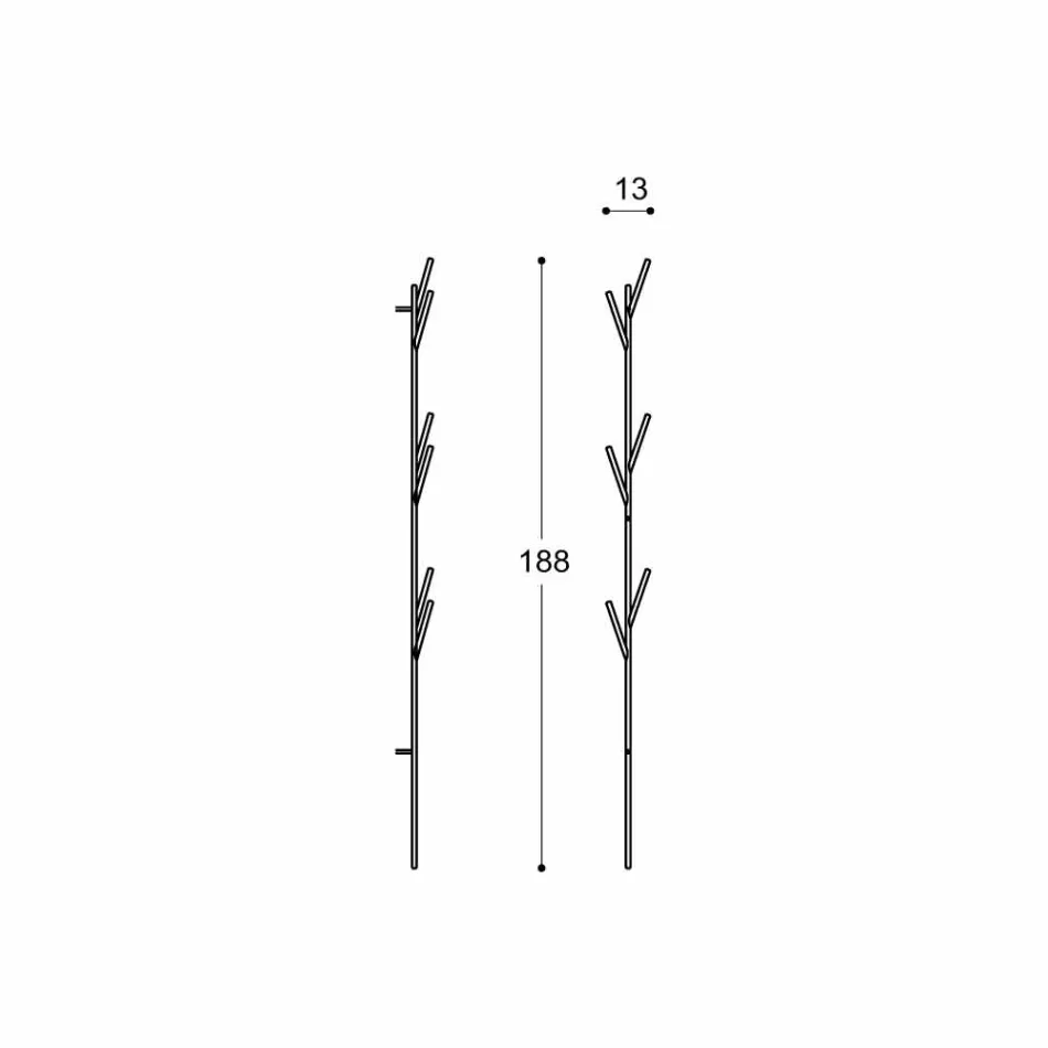 Wieszak podłogowy o nowoczesnym designie w kolorze białym lub chromowanym - Kottac Viadurini