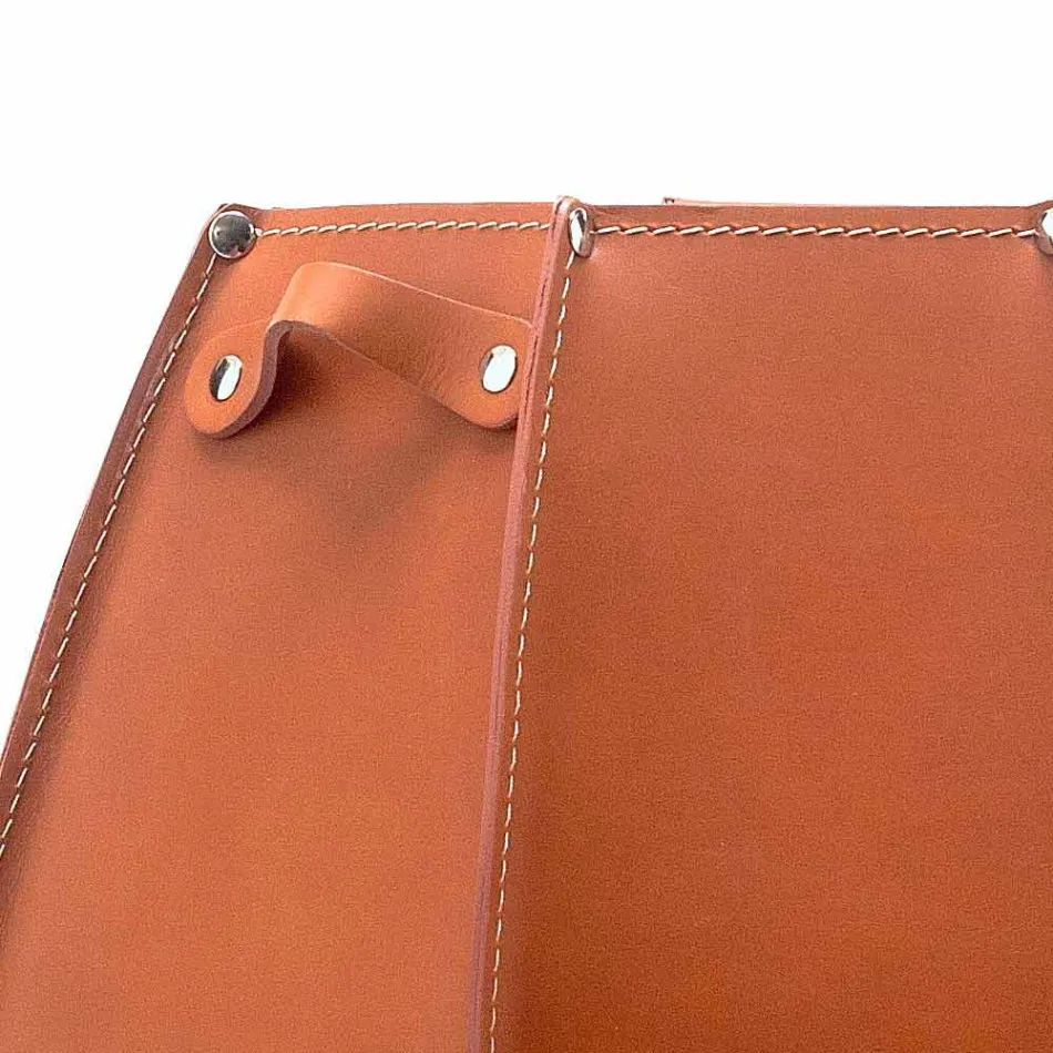 Stojak na parasole Audrey z nowoczesnym designem ze skóry, wyprodukowany we Włoszech Viadurini