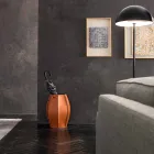 Stojak na parasole Audrey z nowoczesnym designem ze skóry, wyprodukowany we Włoszech Viadurini