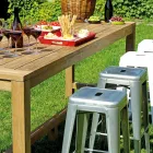 Lada barowa zewnętrzna 250x70 cm Wykonana z drewna tekowego pochodzącego z recyklingu - Widok Viadurini