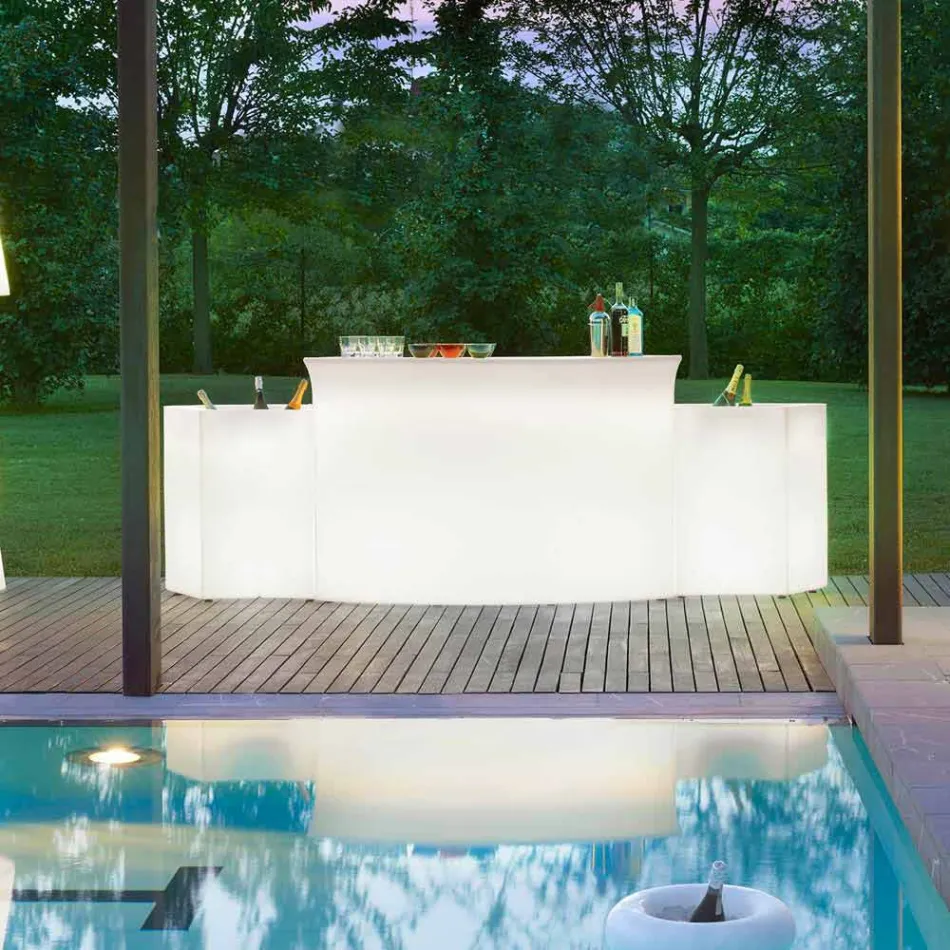 Jasny kontuar barowy Nowoczesny styl listwowy wykonany we Włoszech Viadurini