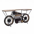 Konsola o nowoczesnym designie z drewna mango i stali motocyklowej - szalotka