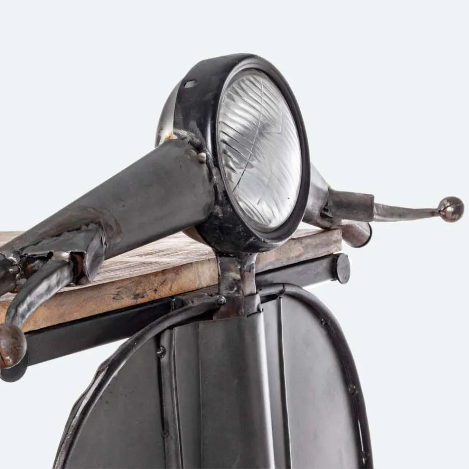 Konsola barowa z drewna mango i stali Vespa o nowoczesnym designie - szalotka Viadurini