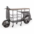 Konsola barowa z drewna mango i stali Vespa o nowoczesnym designie - szalotka Viadurini