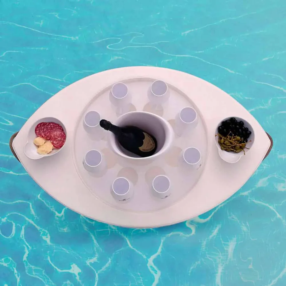 Trona żeglarska wykonana z białego eko-skórzanego drążka wyprodukowanego we Włoszech Viadurini