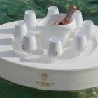 Trona żeglarska wykonana z białego eko-skórzanego drążka wyprodukowanego we Włoszech Viadurini