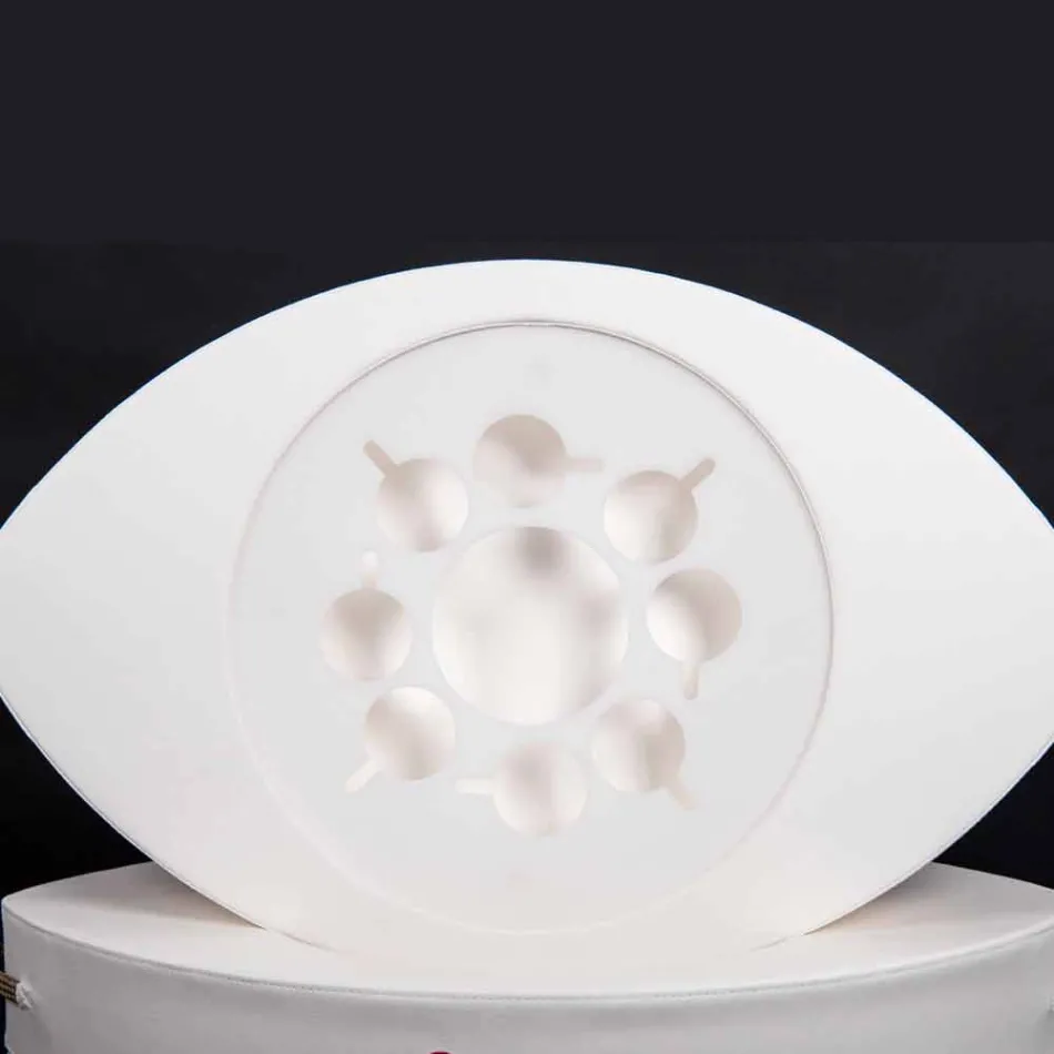 Trona żeglarska wykonana z białego eko-skórzanego drążka wyprodukowanego we Włoszech Viadurini