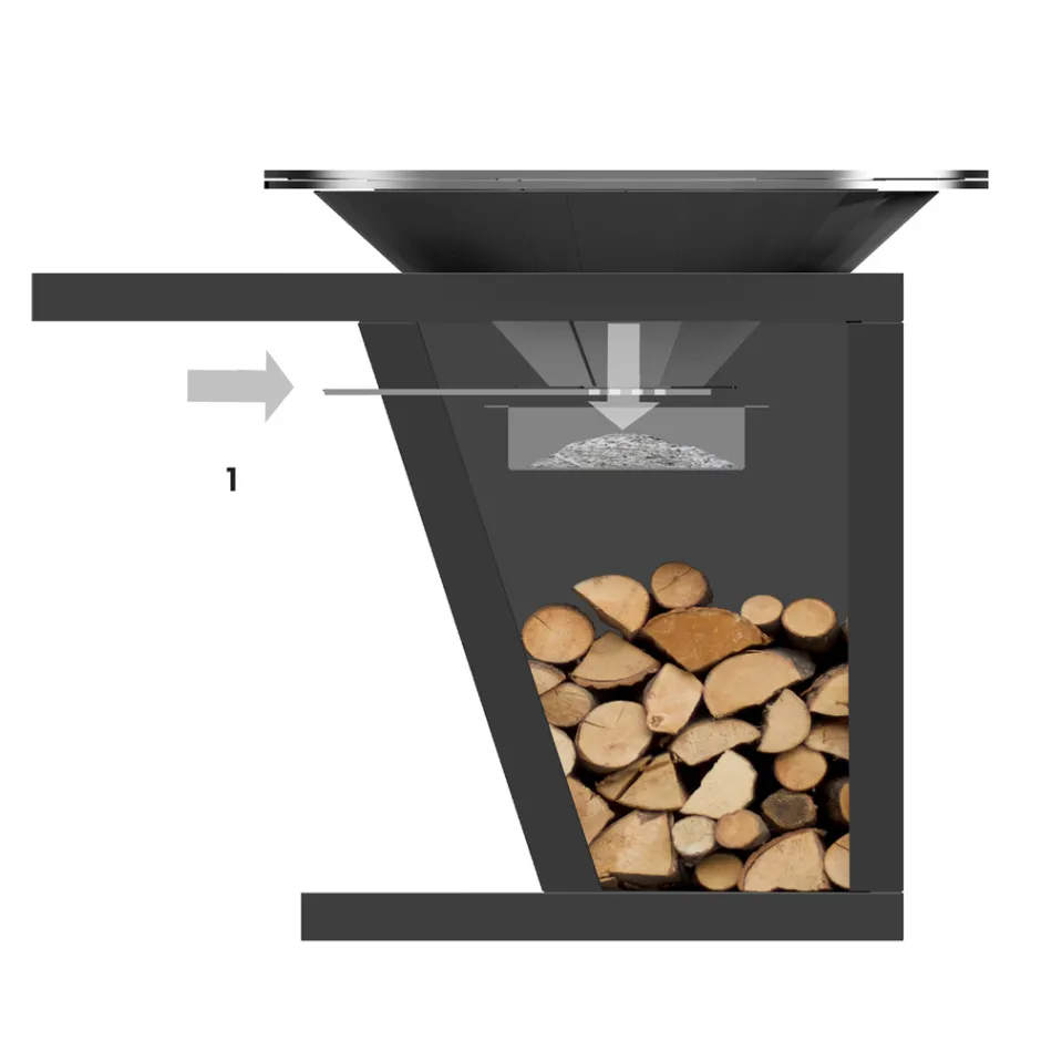 Z płytą kuchenną i komorą na drewno - Giorgione Viadurini