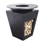 Opalany drewnem grill z płytą kuchenną i komorą na drewno - Ferran Viadurini