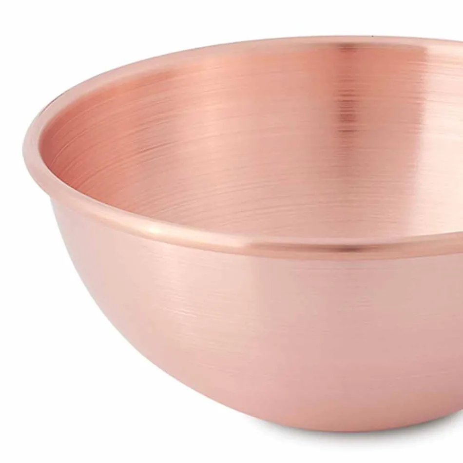 Ręcznie cynowana Miedziana Bastardella z Drewnianym Uchwytem 22 cm - Giampiero Viadurini