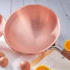 Ręcznie cynowana miedź Bastardella z drewnianym uchwytem 26 cm - Giampiero Viadurini