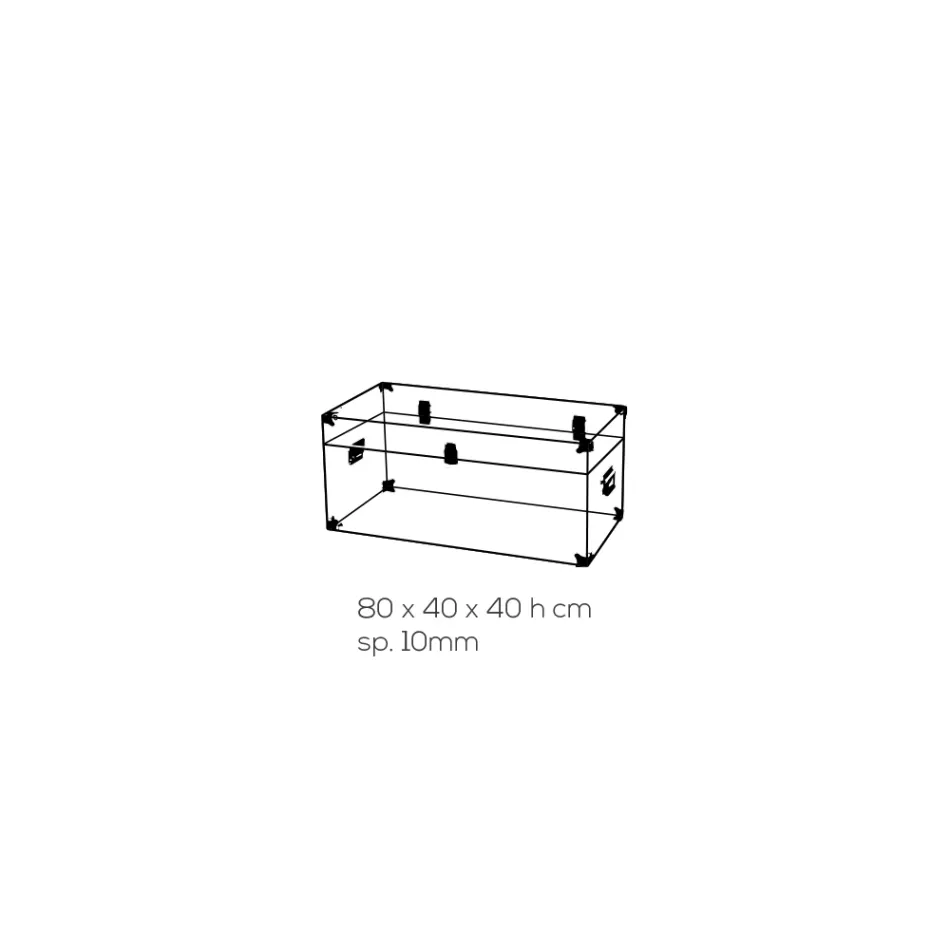 Zaprojektuj bagażnik z przezroczystego kryształu akrylowego i nowoczesnej stali - Dante Viadurini
