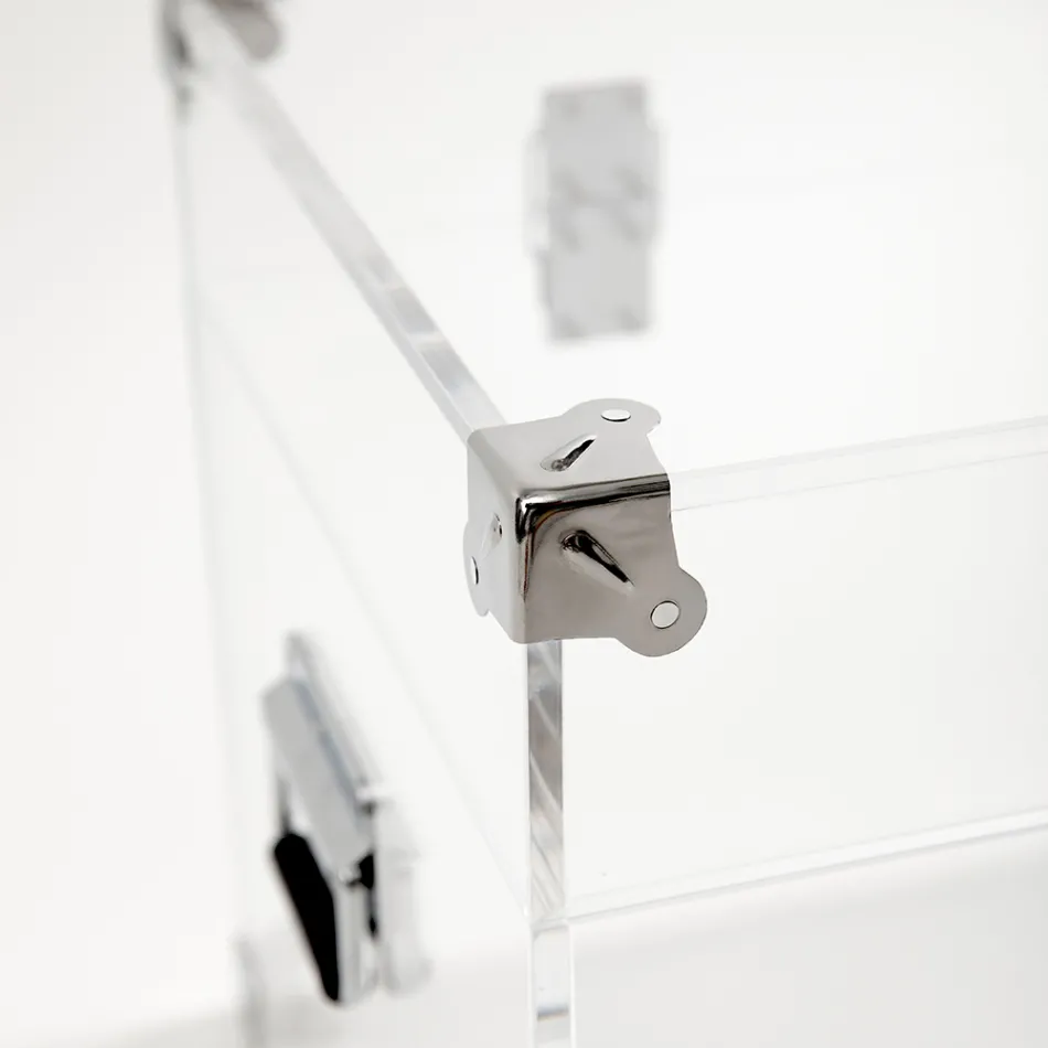 Zaprojektuj bagażnik z przezroczystego kryształu akrylowego i nowoczesnej stali - Dante Viadurini