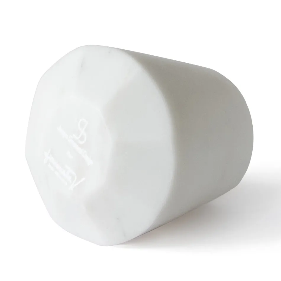 Szkło wodne z satynowego białego marmuru Carrara Włoski design - Scaglio Viadurini