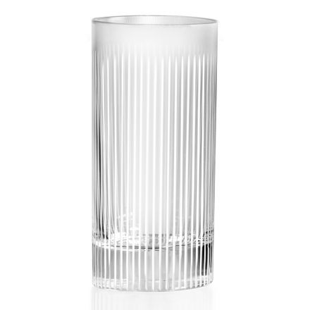Eco Crystal Drink Glass z efektem prążkowanym, linia luksusowa 12 szt. - Davio Viadurini