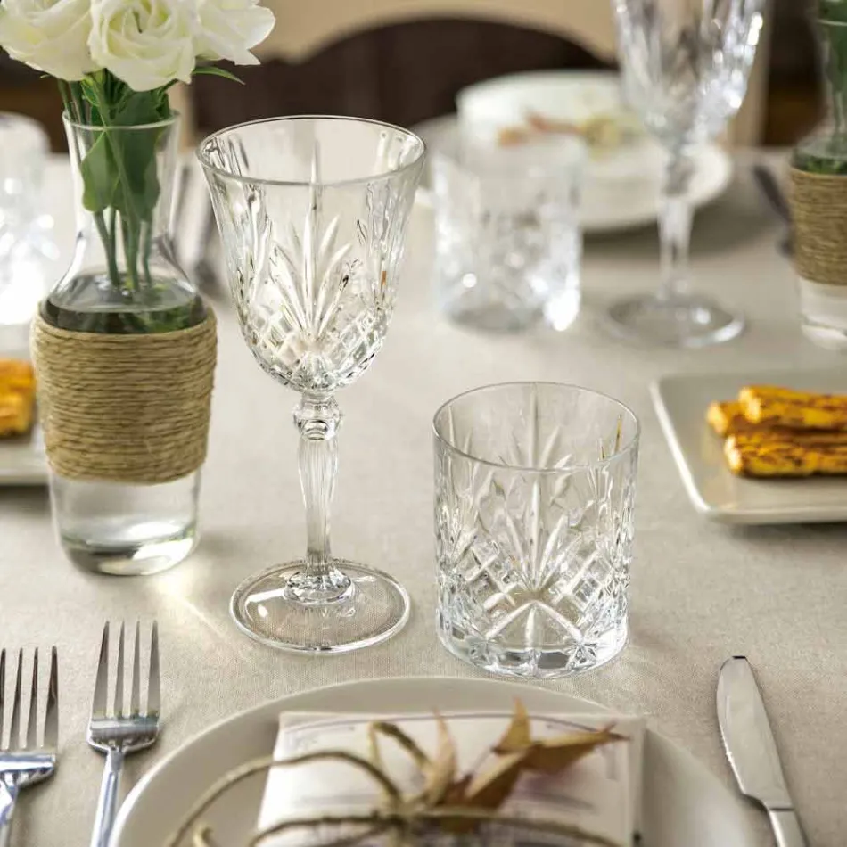 Podwójne staromodne szkło ekologiczne w stylu vintage, 12 sztuk - Cantabile Viadurini