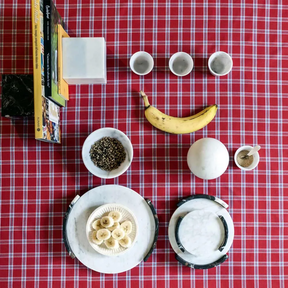 Szkło Grappa w białym marmurze z Carrary Made in Italy - Fergie Viadurini