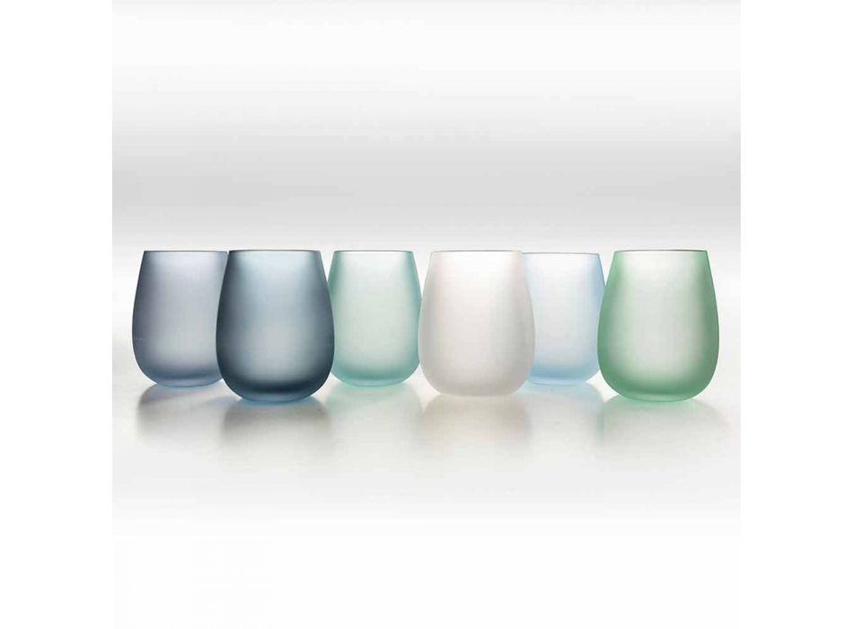 Szklanki do wody z kolorowego matowego szkła Kompletny serwis 12 sztuk - jesień Viadurini