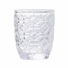 Zdobione przezroczyste szklane szklanki do wody, nowoczesna usługa 12 sztuk - mix Viadurini