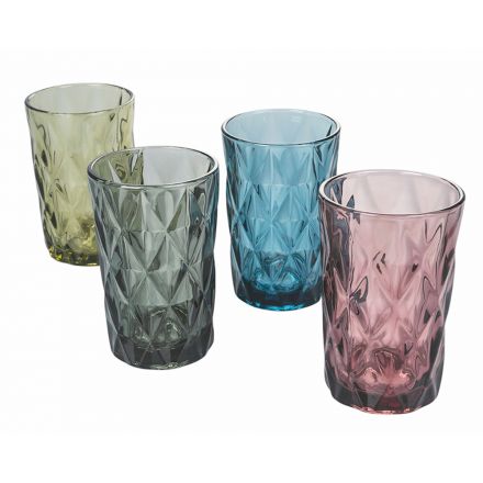 Wysokie szklanki z kolorowym szkłem do obsługi napojów 12 sztuk - Renaissance Viadurini