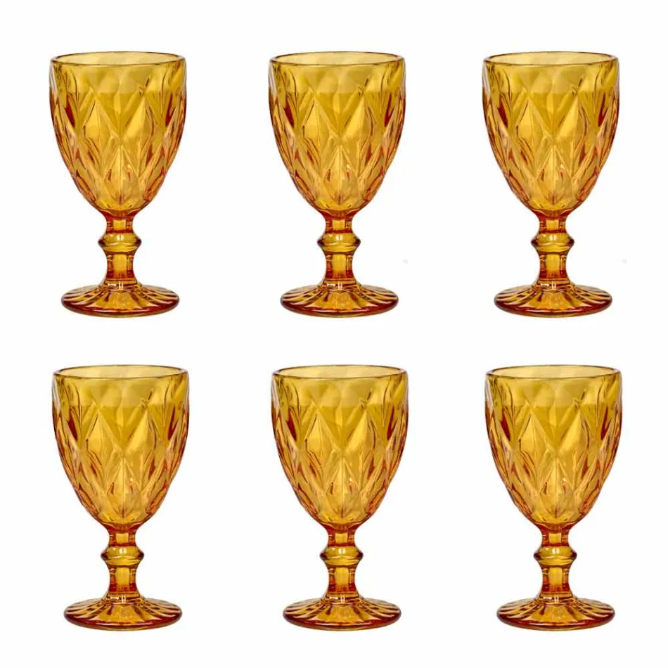 Kolorowe kieliszki do wina o nowoczesnym designie 6 sztuk - Timon Viadurini