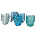 Szklane szklanki do wody z dekoracją Arabescato 12 sztuk - śruba