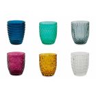 Nowoczesne szklanki zdobione kolorowymi szklankami do serwowania wody 6 sztuk - Mix Viadurini