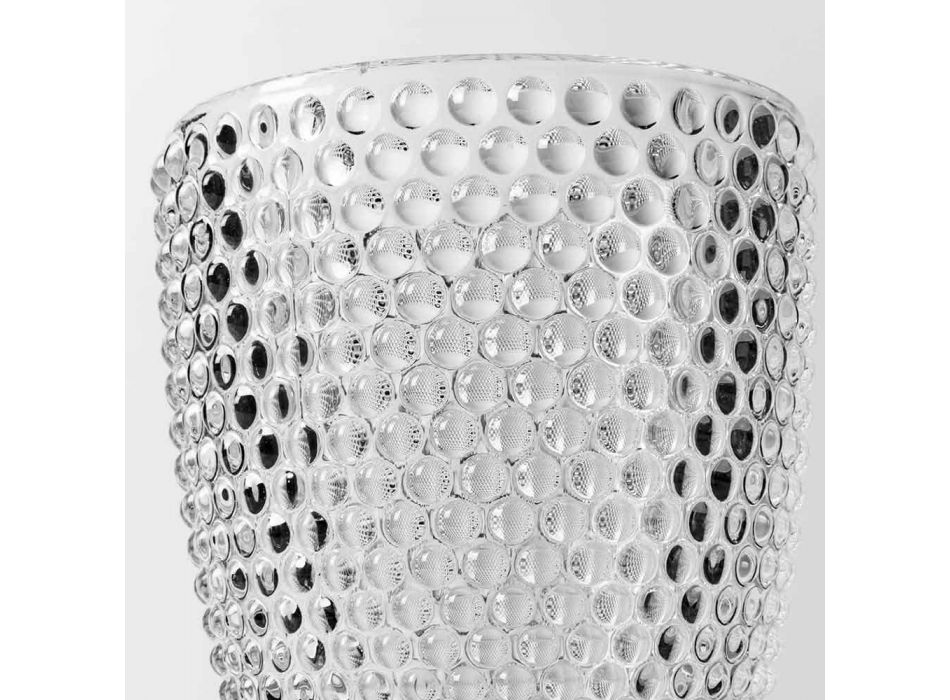 Zdobione przezroczyste szklane szklanki, nowoczesny serwis wodny 12 sztuk - mix Viadurini