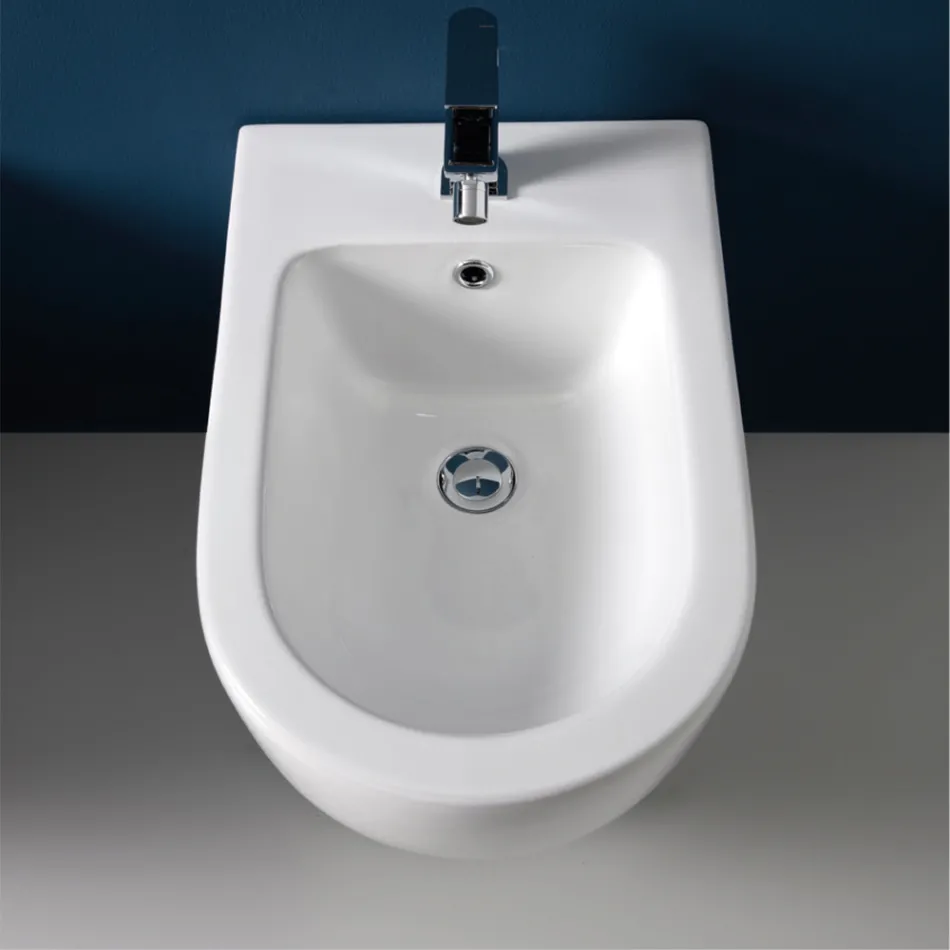 Bidet ceramiczny Aralia z jednym otworem cyklonicznym i nowoczesnym designem Viadurini