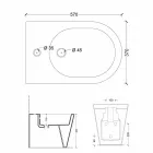 Nowoczesny design ceramiczny bidet 57x37cm Sun, wyprodukowany we Włoszech Viadurini