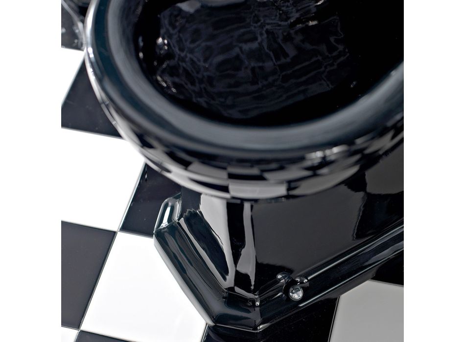 Bidet ceramiczny w stylu vintage, biały lub czarny, wyprodukowany we Włoszech - Marwa Viadurini