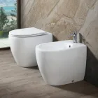 Bidet podłogowy Aster z matowej ceramiki w dwóch kolorach i nowoczesnym wzornictwie Viadurini