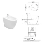 Bidet podłogowy Aster z matowej ceramiki w dwóch kolorach i nowoczesnym wzornictwie Viadurini